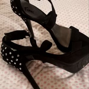Black Studded 4" platform heels